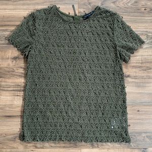Banana Republic Short Sleeve Sheer Green color  Medium Size